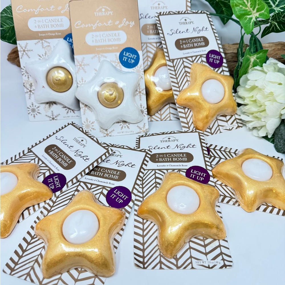 Therapy Gold Star Bath Bombs and Candles Set
